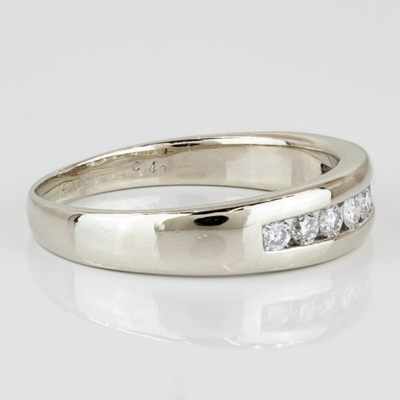 14k White Gold Diamond Anniversary/ Wedding Band Ring - Picture 3 of 7